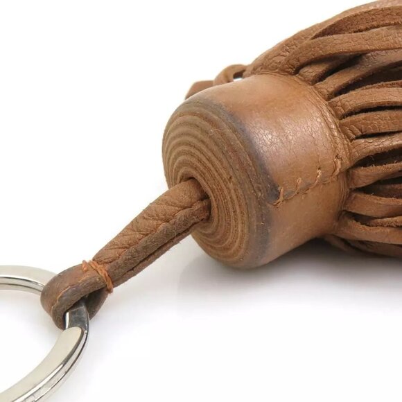 Auth HERMES Carmen Key Ring Holder Brown/Silver Leather/Metal - e60125a - Picture 7 of 9